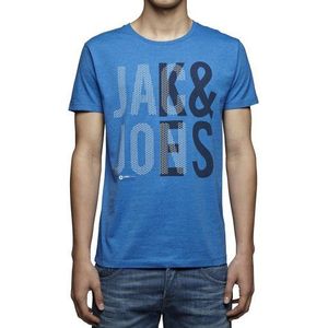 Jack & Jones Mesh T-shirt, ronde hals, korte mouwen, heren - blauw - XX-Large