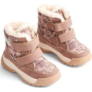 Wheat Millas Kinderschoenen, uniseks, met klittenband-print, leer, 50% textiel, ademend, waterdicht, 2163 Dusty Rouge, 24 EU