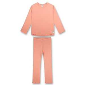 Sanetta Meisjes 245426 Pyjamaset, Peach Amber, 128, Peach Amber, 128 cm