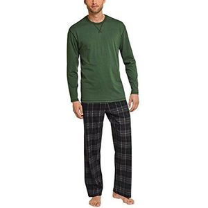 Schiesser Geselecteerde premium pyjama voor heren, lang, tweedelige pyjama, groen (donkergroen 702), 54