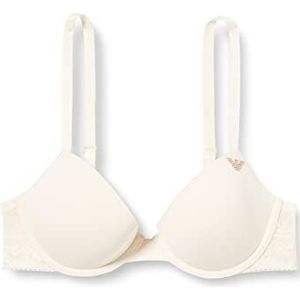 Emporio Armani Underwear Second Skin Microvezel & Lace Push Up Bra, Yogurt, 34C, yoghurt, C