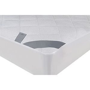 Homemania Matrasbeschermer bed eenpersoonsbed, wit, microvezel, 100 x 200 cm, 100 x 200 cm
