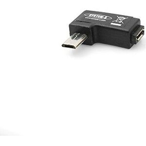 System-S 90 graden hoekstekker (rechts) Micro USB op Micro USB OTG Host On-the-Go adapter voor OTG-compatibele apparaten