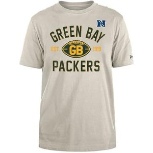 GREEN BAY PACKERS New Era Cap NFL Regular T-Shirt Distressed Zeefdruk Team Graphic Stone Unisex