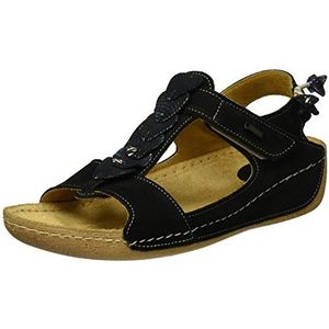 Manitu dames 910703 riempje sandalen, zwart, 36 EU