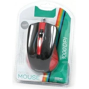 3D optische USB-muis, 1000 dpi, rood, ideaal voor gaming en nauwkeurige taken in computeromgevingen.