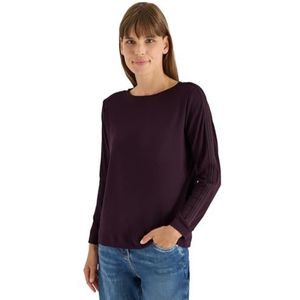 Cecil - Shirt - Eggplant Red - Lange Mouwen - Met Galons