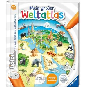 Ravensburger Tiptoi Boek - Mijn Grote Wereldatlas | Voor kinderen van 5-8 jaar | Interactief leersysteem met 1500 geluiden en teksten
