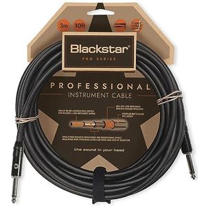 Blackstar 3m (10ft) Pro-serie instrumentkabel rechte ¼"" aansluiting naar rechte ¼"" aansluiting voor bas/elektrische gitaar/elektro-akoestisch/toetsenbord/versterker