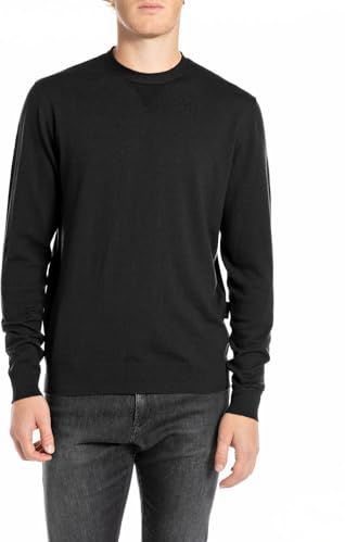 Replay - 098 Black - Heren Trui - Regular Fit - Kasjmier Katoenmix