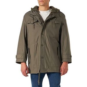 CamoOutdoor Duitse legerparka voor heren, klassieke parka, militair gevechtsjack, jas met voering, Groen, 64