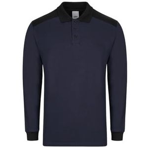 VELILLA 105529S Poloshirt Stretch tweekleurig lange mouwen marineblauw en zwart, maat XL, marineblauw en zwart, XL