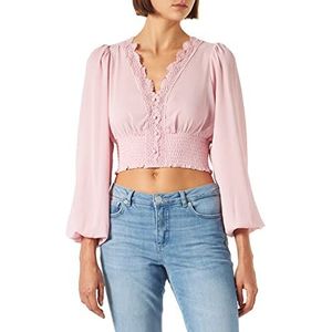 IZIA Cropped blouse lange mouwen dames 21323488, roze, L