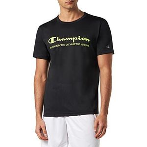 Champion Athletic C-Sport Quick Dry Micromesh Color Logo S/S T-shirt heren, Zwart, M