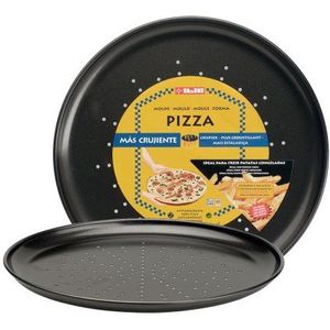 Ibili pizzablek Moka 28 cm, plaatstaal, zwart, 28 x 28 x 2 cm
