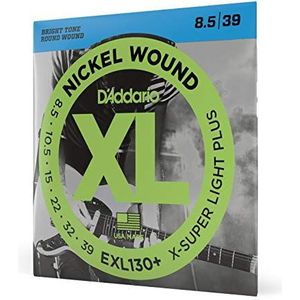 D'Addario Gitaar Snaren - XL Nikkel Elektrische Gitaar Snaren - EXL130+ - Perfect Intonation, Consistent Feel, Betrouwbare Duurzaamheid - Voor 6-snarige Gitaren - 8.5-39 Extra Super Light Plus