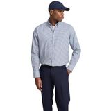 Overhemd - Marine - Katoen - Button-downkraag - Lange Mouwen