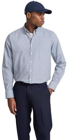 Overhemd - Marine - Katoen - Button-downkraag - Lange Mouwen