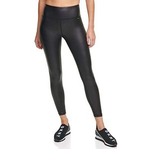 DKNY Dames faux leer hoge taille leggings, zwart, M