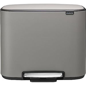 Brabantia Bo Prullenbak, Kunststof Binnenemmer, Mineral Concrete Grey, 1 binnenemmer (36L)