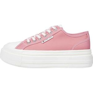 Sneakers - Effen - Textiel - Vetering met 6 Gaten - Platte Hak