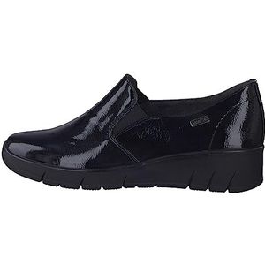 Jana Dames Softline 8-24662-41 Comfortabele extra brede comfortabele schoen sportieve alledaagse schoenen vrije tijd slippers, zwart (patent), 37 EU Breed