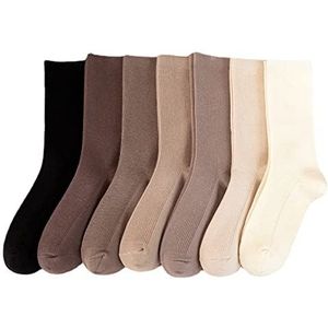 Riccess 7 paar comfortabele mode wollen sokken voor meisjes, atletische zachte sokken voor vrouwen, boven de enkel crew stretch neutrale sokken voor het hele seizoen, meerkleurig, 6-12, Multi kleuren,