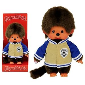Bandai - Monchhichi - pluche Monchhichi teddy jas - iconische pluche uit de jaren 80 - knuffelzacht pluche dier 20 cm voor kinderen en volwassenen - SE42223