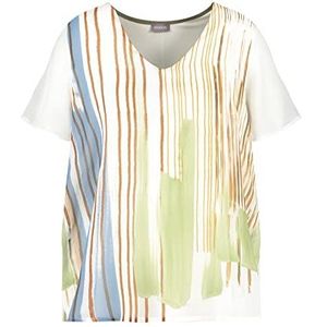 Samoon Dames 871051-26215 T-shirt, offwhite patroon, 54
