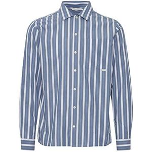 CASUAL FRIDAY Heren CFAlvin LS Wide Stripe Shirt Hemd, 183921_Bijou Blue, L, 183921_bijou Blauw, L