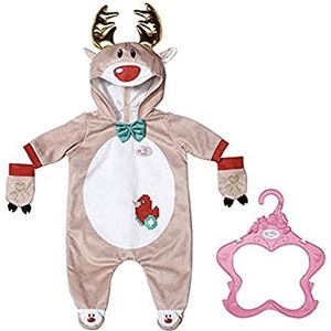 BABY born 831700 Reindeer Onesie voor 43cm poppen - Gemakkelijk voor kleine handen, creatief spelen, promoot emphatie & sociale vaardigheden - Inclusief gouden hoornen, rode neus en wanten