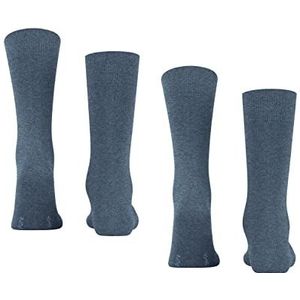 ESPRIT Heren Sokken Basic Uni 2-Pack M SO Katoen eenkleurig Multipack 2 Paar, Blauw (Light Denim 6660), 39-42