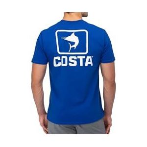 Costa Del Mar Heren Emblem Marlin korte mouw ronde hals, koningsblauw, XL