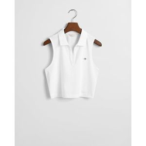 GANT Slim Pique Top Poloshirt voor meisjes, wit, 134-140