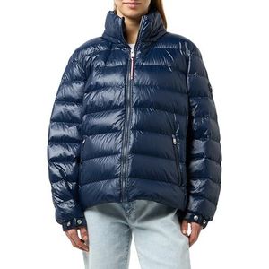 Tommy Hilfiger CRV LW DOWN FEMININE GLOSS JKT WW0WW45355 Puffer Jacket voor dames, blauw, 48, Blauw (Donker Nacht Marine), 48