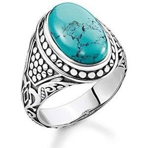 Thomas Sabo TR2241-878-17-54 Unisex-ring, turquoise, 925 sterling zilver, gezwart