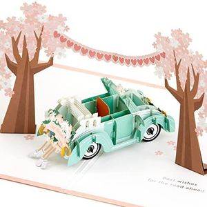 Hallmark Signature Paper Wonder Pop Up Wedding Card (Klassieke auto, Net getrouwd)
