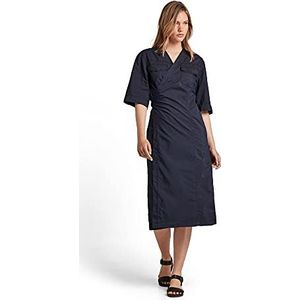 G-STAR RAW Dames V-hals midi wrap business casual jurk, Rinsed C282-082, S/One Size