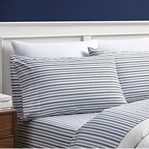 Nautica - Percale Collection - Beddengoedset - 100% katoen, knapperig en cool, lichtgewicht en vochtafvoerend beddengoed, 4-delig, kingsize, Coleridge Charcoal