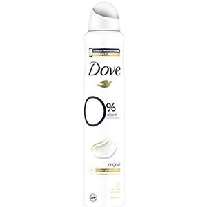 Dove 0% deodorant Aerosol 48h Original aluminium- en alcoholvrij, voor dames, met antibacteriële bescherming, zink, 200 ml