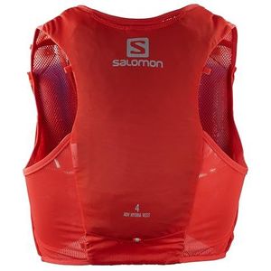 Salomon Adv Hydra Vest 4 Loopvest met flessen, uniseks, comfort en stabiliteit, snelle hydratatie, eenvoud, fiery red, XS
