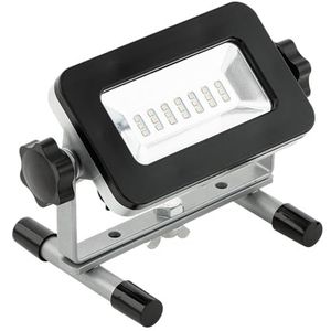 EGLO LED-spot Piera, draagbare werklamp van aluminium en kunststof, werklicht tafel in zwart met draaibare spot, IP44, neutraal wit, 480lm