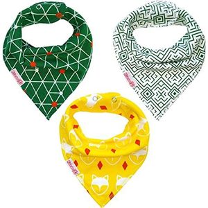 Bandana puntsslab KliederZ | kwijl slabbetjes jongens | set 3 stuks baby slabbers