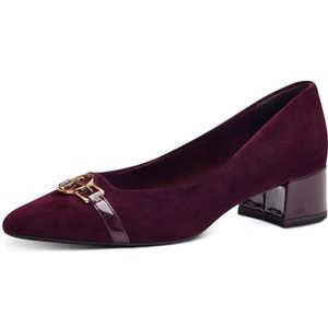 Tamaris dames pumps leer blokhak, merlot, 38 EU