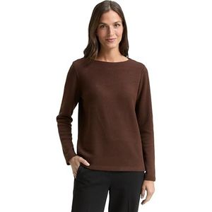 TOM TAILOR - Sweatshirt - Donkerbruin - Losse Pasvorm - Lange Mouw