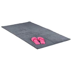 relaxdays badmat, verschillende maten, ook voor vloerverwarming, wasbaar, grijs 70x120cm