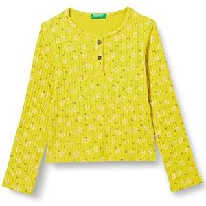 United Colors of Benetton T-shirt met lange mouwen voor meisjes, 60y mosterdgeel, 160 cm