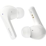 Belkin SoundForm™ Motion True Wireless Earbuds met ruisonderdrukking, draadloze oplaadcase, twee microfoons per oordopje, waterbestendig (IPX5), Bluetooth-koptelefoon voor iPhone/Samsung - Wit