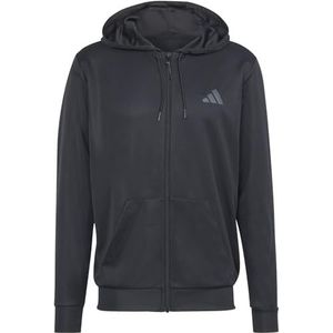 adidas Heren Train Essential Seizoensgebonden Fullzip hoodie, L Zwart, Zwart, L