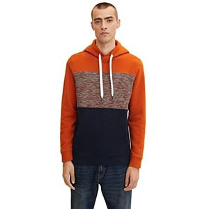 TOM TAILOR Uomini Hoodie in Colourblocking 1032925, 19772 - Gold Flame Orange, L